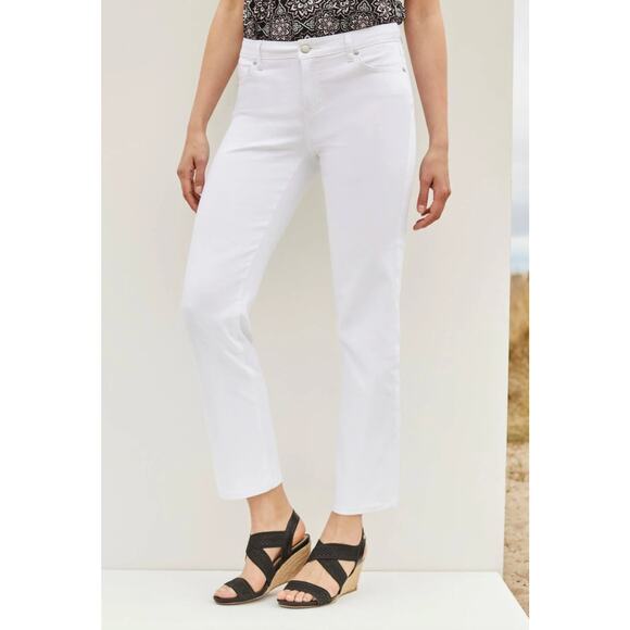 Westport Plus Size 16 White Signature Fit Ankle Jeans Stretch High Rise - Picture 1 of 5